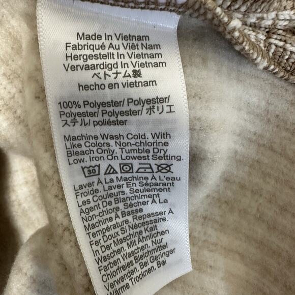 J. Crew Top Women XXS Houndstooth Beige Long Sleeve Funnelneck Pullover Preppy - Picture 13 of 14